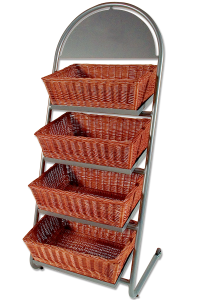 Shop Display med 4 rektangulære kurve