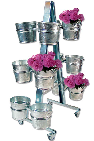 Shop Display  med 12 spande sølv