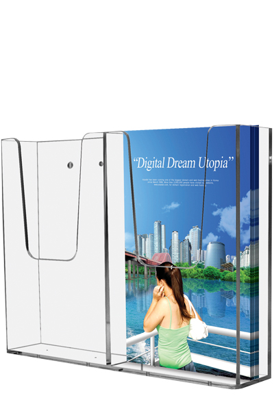 Acrylic Wall Brochureholder Double M65 klar