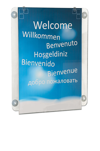 Window Frame med sugekop. Akryl. A4 Vertikal