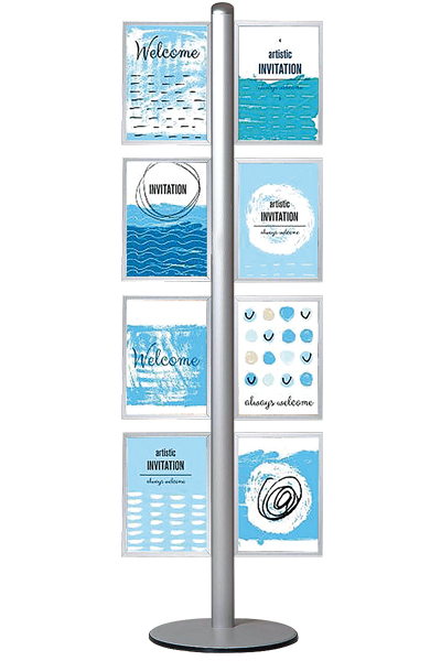 MULTISTAND 13 Dobbeltsidet med 8 stk A4 Slide-in Vertikal