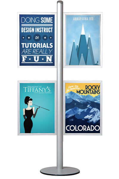 MULTISTAND 15 Dobbeltsidet med 4 stk A2 Slide-in Vertikal