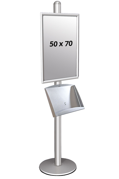 MULTISTAND 1 Enkeltsidet med stålhylde 25mm 1x 50x70 Alu