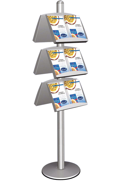 MULTISTAND 6 Dobbeltsidet 3 x stålhylder Alu