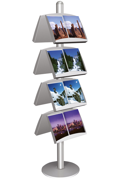 MULTISTAND 8 Dobbeltsidet 4x stålhylde Alu