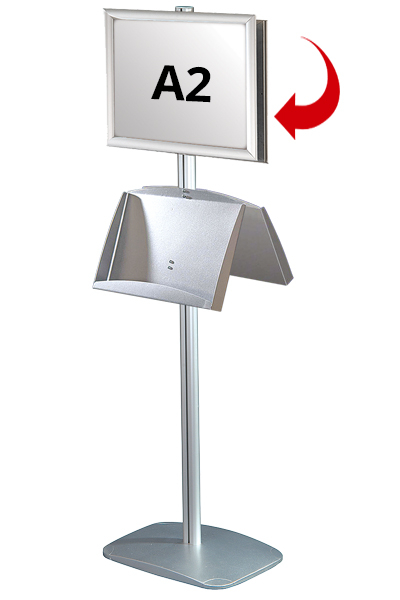 Mini Multistand 6 - Dobbeltsidet A2 Snap Frame + A3 Stål hylde