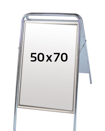 EXPO SIGN gadeskilt 22mm 50x70 cm sølv