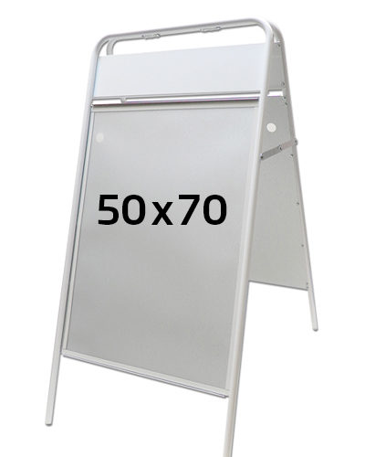 Expo Budget Gadeskilt med logoplade 50x70cm hvid