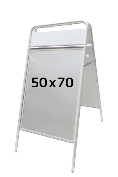 Expo Budget Gadeskilt med logoplade 50x70cm hvid