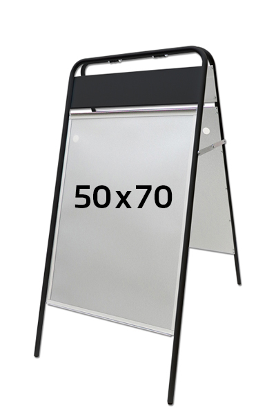 Expo Budget Gadeskilt med logoplade 50x70cm sort