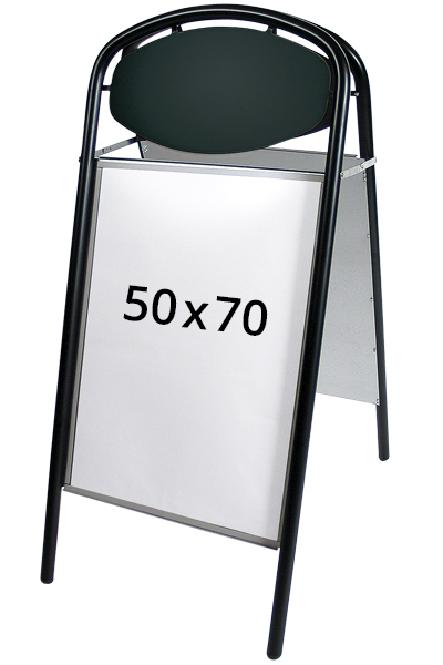 EXPO ELLIPSE gadeskilt m/od 32mm 50x70cm sort