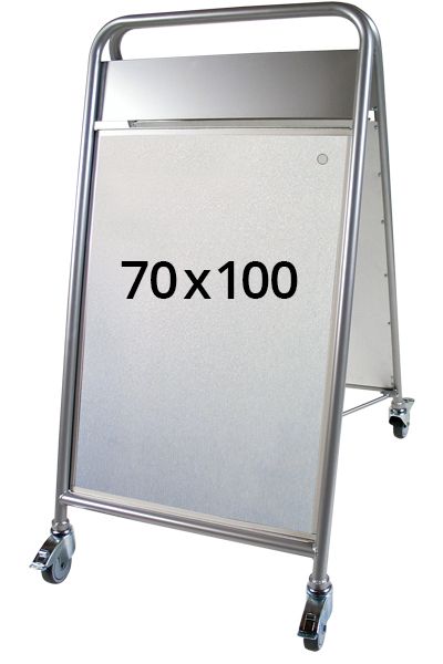 EXPO SIGN LUX gadeskilt m/HJ+OD 70x100cm sølv