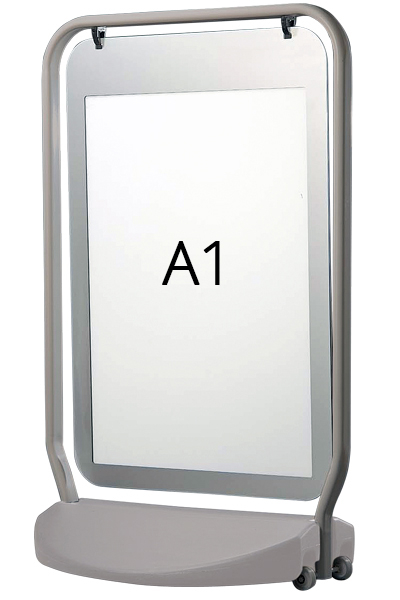 SWING-SIGN POSTER gadeskilt A1 grå