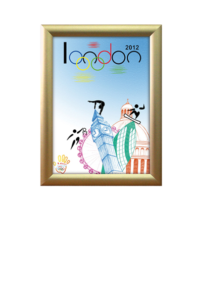 KLIP KLAP vægramme A3 25mm guld - matt