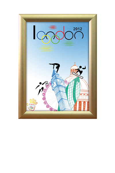 KLIP KLAP vægramme A2 25mm guld - mat