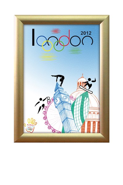 KLIP KLAP vægramme 50x70cm 25mm guld  - mat