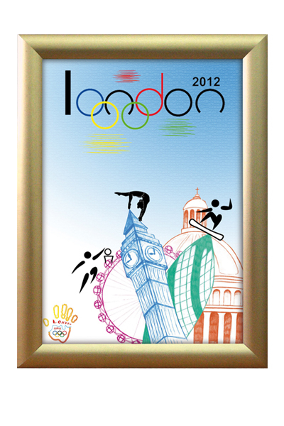 KLIP KLAP vægramme A1 25 mm guld - mat