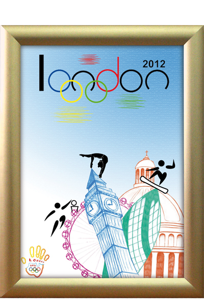 KLIP KLAP vægramme 70x100cm 25mm guld - mat