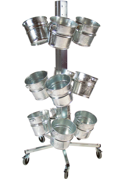 Shop Display med 12 spande sølv